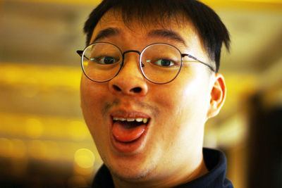 Close-up portrait of smiling boy