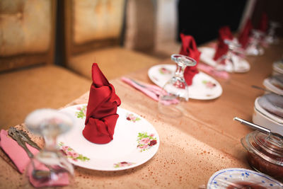 Close-up of food on table