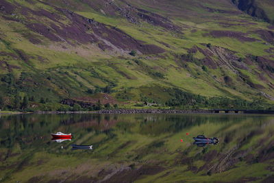 Scenic view of lake against mountain