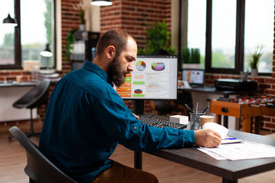 Businessman working at office