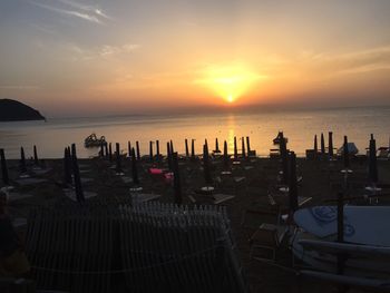 Scenic view of sea during sunset