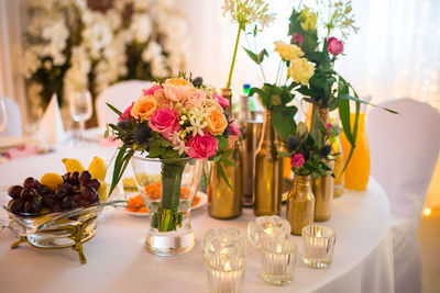 Close-up of flower vase on table