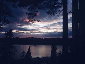 Scenic view of dramatic sky during sunset