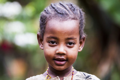 Close-up portrait of cute girl