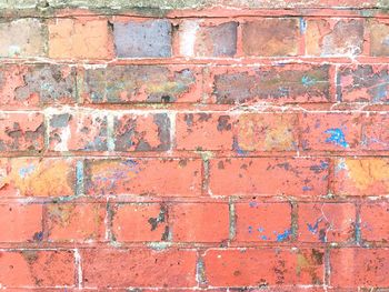 Full frame shot of weathered brick wall