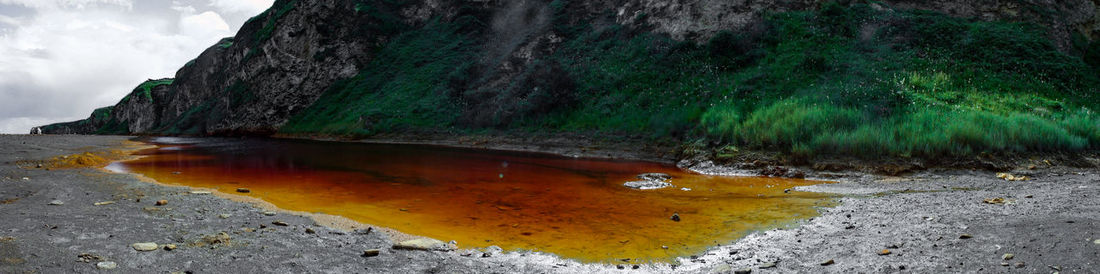 Scenic view of water against sky