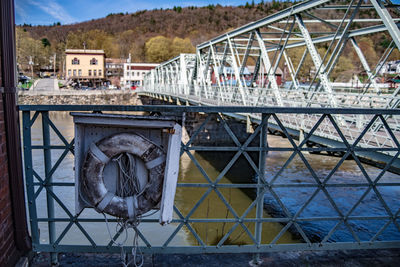 Bridge over river against sky