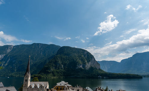 View of lake against cloudy sky