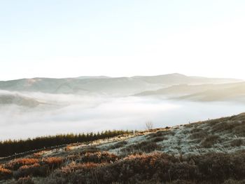 Scenic landscape against clear sky