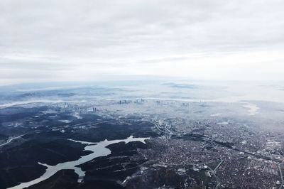 Aerial view of landscape against sky