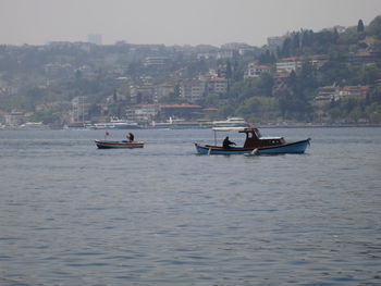 Nautical vessel on sea against sky