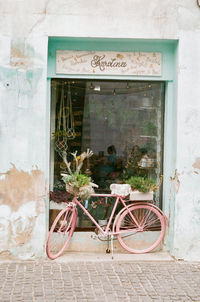 Bicycle against wall