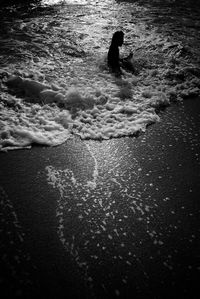 Waves rushing towards shore