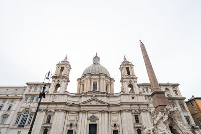 Low angle view of historic building against clear sky