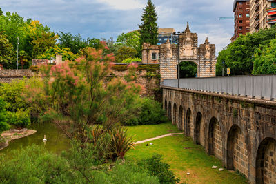 Bridge over river against sky