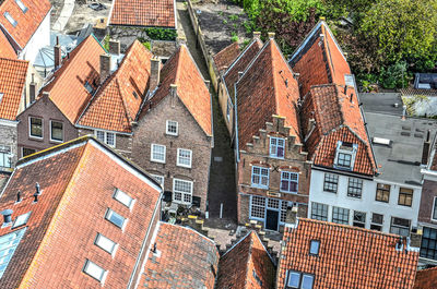 Aerial view of the old town of brielle, the netherlands