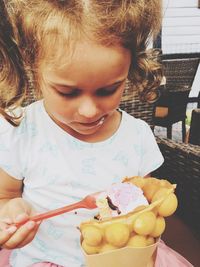 Cute girl eating food