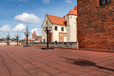 View from the terrace of the castle on the historic seaside town of darlowo