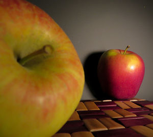 Close-up of apples on table