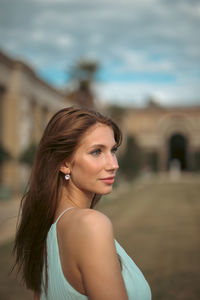 Young woman looking away