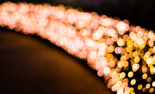 Close-up of illuminated lights at night