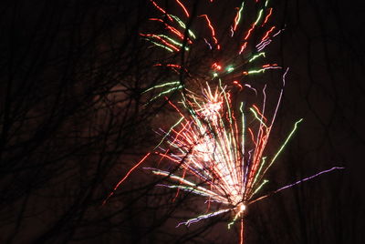 Low angle view of firework display