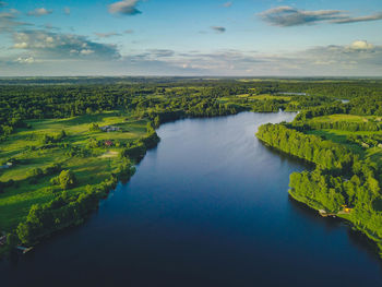 High angle view of river