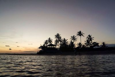 Scenic view of sea at sunset