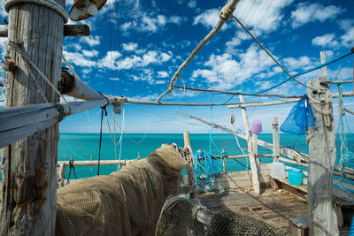 View of sea against blue sky