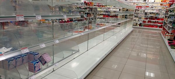 High angle view of people in shopping mall