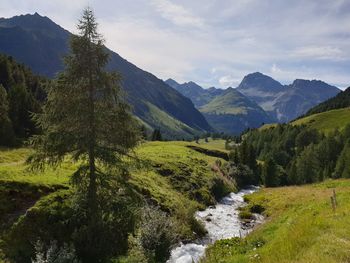 Scenic view of mountains against sky