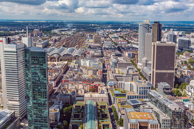 High angle view of cityscape