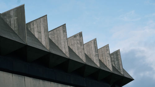 Low angle view of modern building against sky