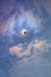 Low angle view of moon in sky