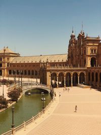 View of plaza de espana in seville against clear sky