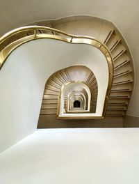 Low angle view of spiral staircase of building