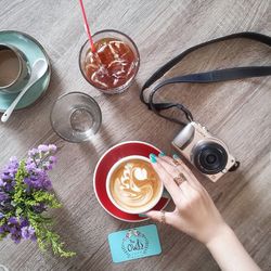 Coffee cup on table