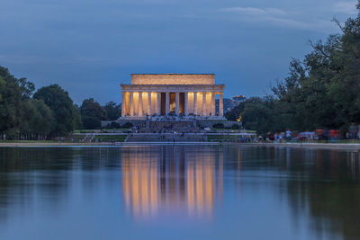 Reflection of building in lake