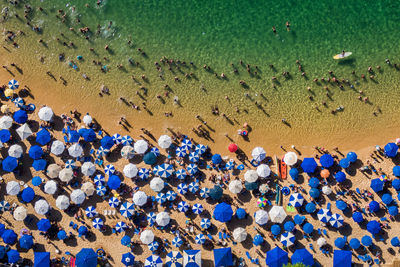 Aerial view of people at beach