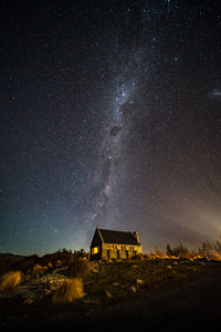 Building against sky at night