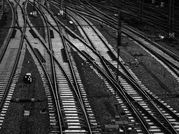 High angle view of railroad tracks