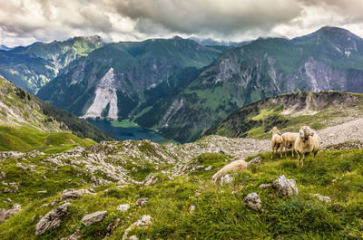 Scenic view of mountains against sky