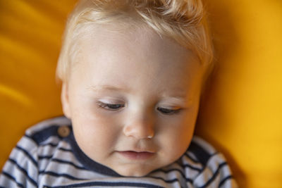 Close-up portrait of cute baby