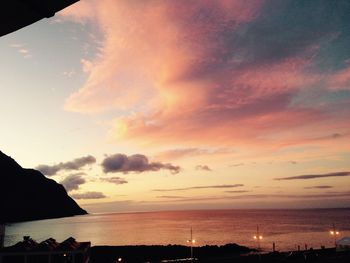 Scenic view of sea at sunset