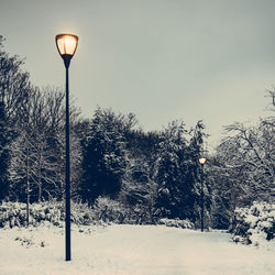 Scenic view of snow covered landscape