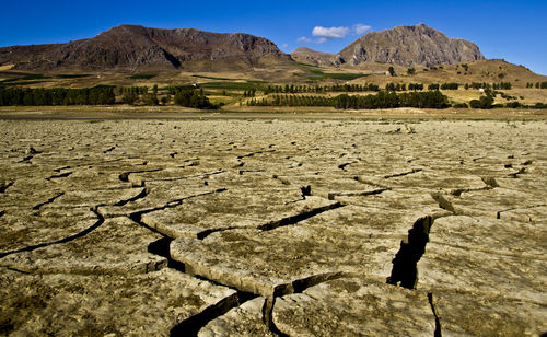 Scenic view of desert against sky