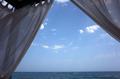 Low angle view of sea against sky