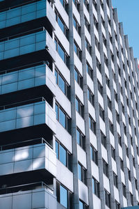 Low angle view of modern building against sky