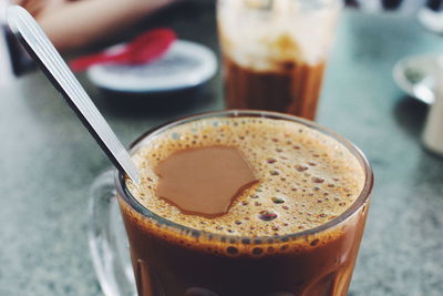 Close-up of coffee on table