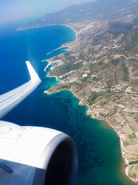 Aerial view of sea seen from airplane